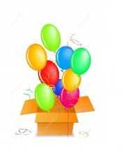 4 helium balloons box