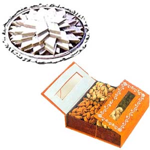 250gm Dry Fruits with 1/2 Kg Kaju Katli