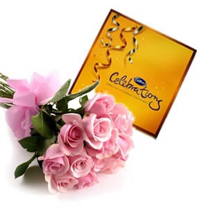 Celebration + 30 pink roses