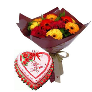 30 Mix gerberas+ 1 kg cake
