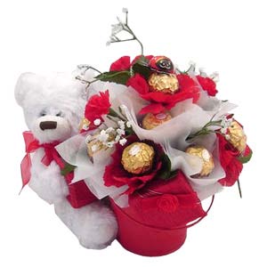  ferrero rocher bouquet with teddy.