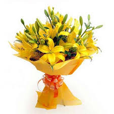 yellow lilies bouquet