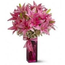 Pink Lilies in  vase