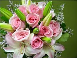 Pink Lilies and roses bouquet