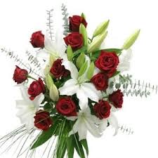 White Lilies Roses bouquet