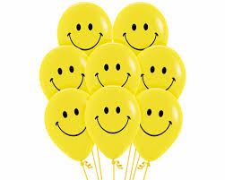 20 air filled smiley balloons